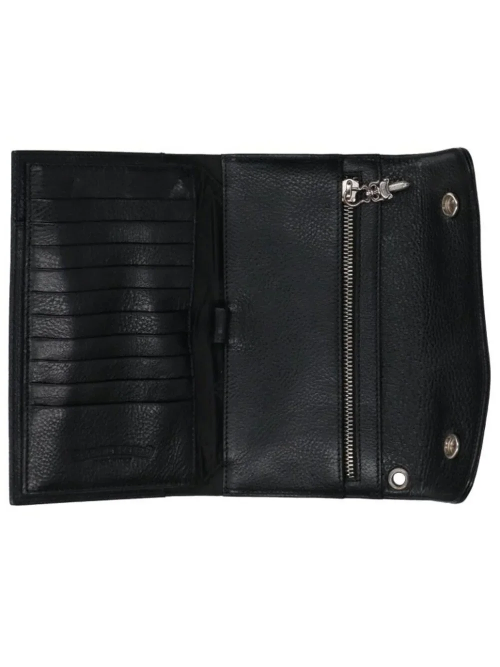 Chrome Hearts Wave Cross Ball Button Leather Wallet